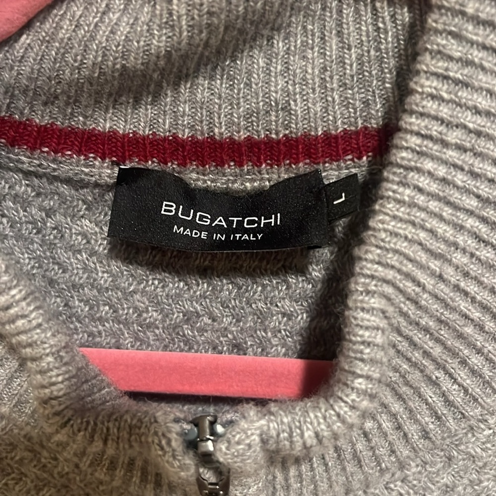 Bugatchi Full Zip Herringbone Sweater - image 2